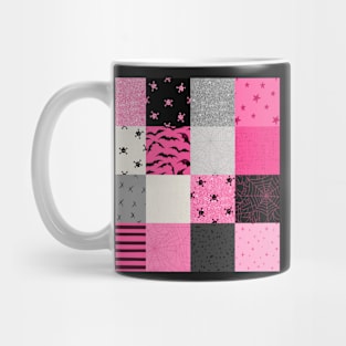 Skulls n Webs Patchwork in Hot Pink Mug